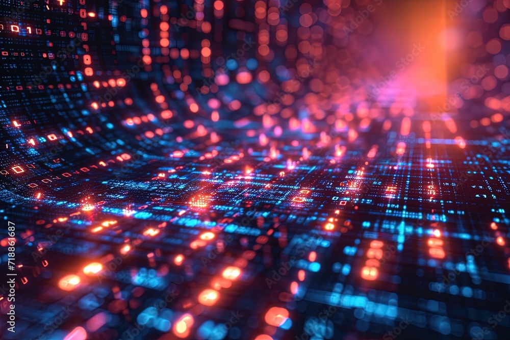 Aufkleber abstract technology particles mesh background: a futuristic and dynamic design concept, ai generated