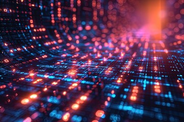 Obraz premium Abstract technology particles mesh background: a futuristic and dynamic design concept, AI Generated