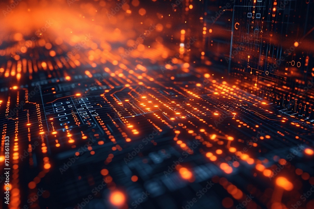 Poster abstract technology particles mesh background: a futuristic and dynamic design concept, ai generated