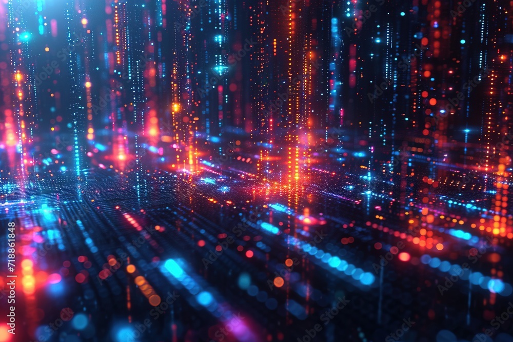 Poster abstract technology particles mesh background: a futuristic and dynamic design concept, ai generated