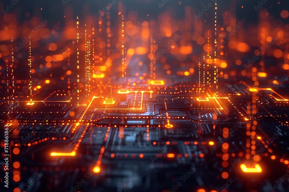 Poster abstract technology particles mesh background: a futuristic and dynamic design concept, ai generated