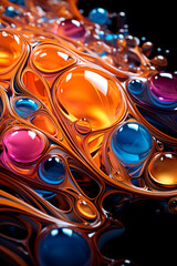 colorful fluid paint background making waves