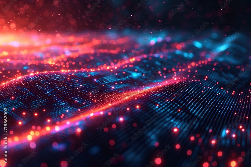 Poster abstract technology particles mesh background: a futuristic and dynamic design concept, ai generated