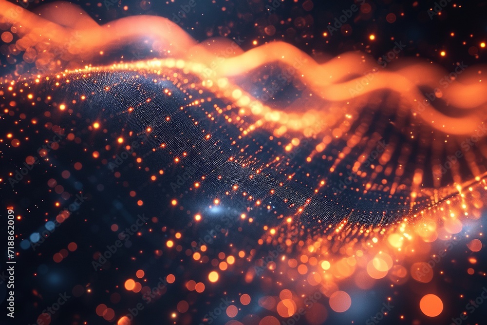 Poster abstract technology particles mesh background: a futuristic and dynamic design concept, ai generated