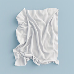 White bedspread on a plain background, blanket mockup