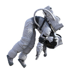 Astronaut on transparent background, 3d render
