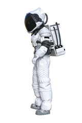 Astronaut on transparent background, 3d render