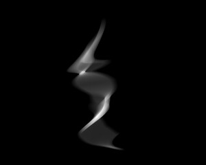 Abstract white smoke on black background.