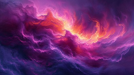 Purple Haze: A Neon-Pink Sunset in the Clouds Generative AI - obrazy, fototapety, plakaty