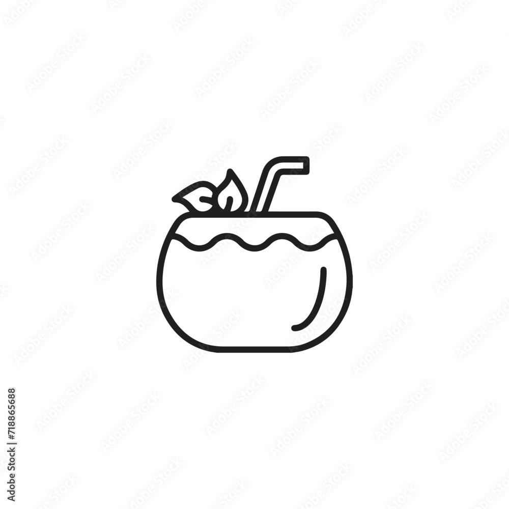 Poster coconut drink icon vector. linear style sign for mobile concept and web design. coconut drink symbol