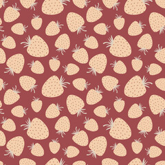 Seamless strawberry pattern, Cute summer background, Healthy natural berry print, Summer fruit wallpaper., Tasty strawberry,  Colorful food  backdrop, Perfect for fabric, packaging, stationary