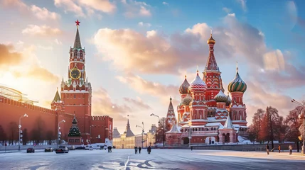 Foto auf Acrylglas Moskau Panoramic view of Moscow Kremlin