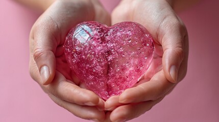 Pink Heart in a Hand: A Celebration of Love and Self-Care in February Generative AI