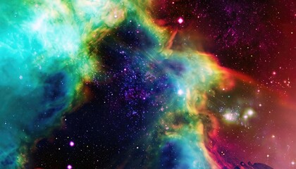 Cosmic artistic illustration. Colorful galaxy background with stars