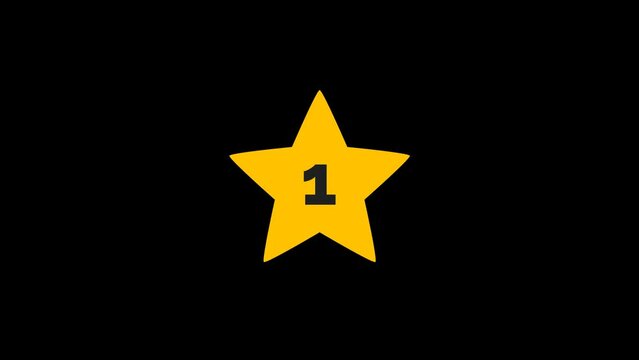 1 Number star burst Animation with transparent background