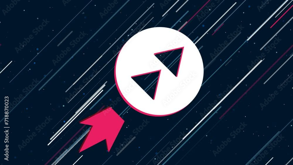Poster fast forward symbol flies through the universe on a jet propulsion. the symbol in the center is shak