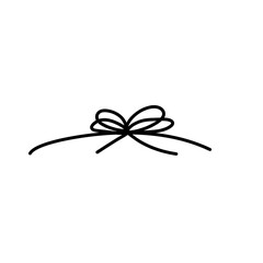Bow gift ribbon line simple