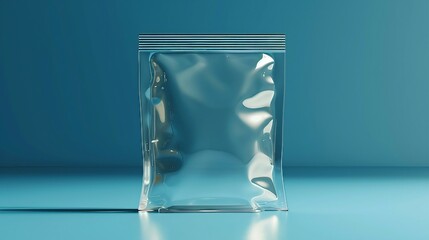 Plastic zip bag, empty sealed pouch pocket. AI generate illustration