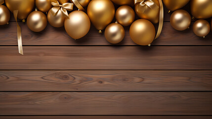 Obraz na płótnie Canvas Luxurious Christmas balls on glowing bokeh background, Christmas and New Year minimalistic background