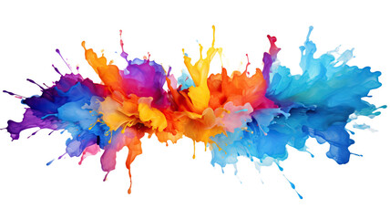 White background with blue and green splatter brush strokes