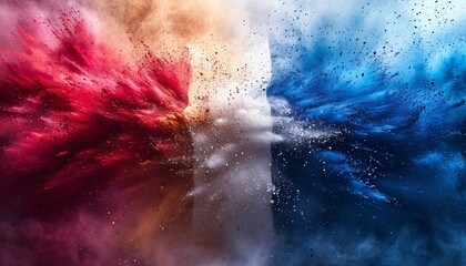 Colorful Explosion of French Flag Colors Generative AI