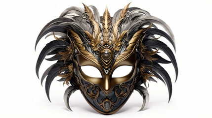 3d render bronze antique female carnival mask