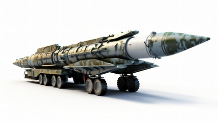 3d render combat missile on a white background war