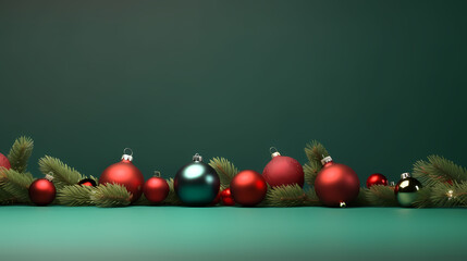 Luxurious Christmas balls on glowing bokeh background, Christmas and New Year minimalistic background