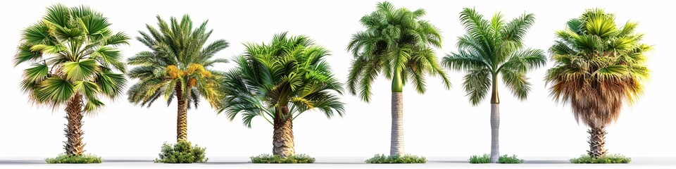 Fototapeta na wymiar Floral Palm Trees in Paradise: A Tropical Oasis Generative AI