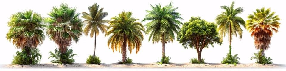Obraz premium A Palm Tree Paradise: A Tropical Oasis in 3D Generative AI
