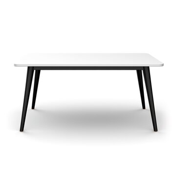 Modern white table with black angular legs