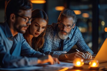 Obraz premium Finance professionals in a collaborative session, business people team working