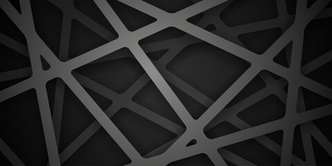 Abstract vector background of lines, black bionic wallpaper, many layers, abstraction composition, futuristic dark pattern - 718876422