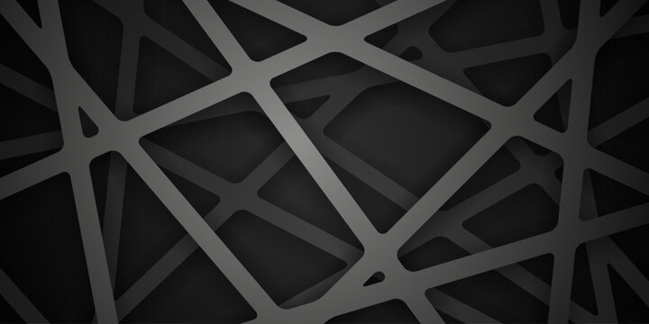 Abstract vector background of lines, black bionic wallpaper, many layers, abstraction composition, futuristic dark pattern