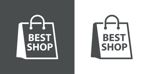 Logo con texto BEST SHOP en bolsa de la compra de papel - obrazy, fototapety, plakaty
