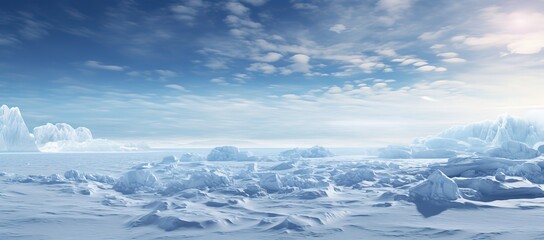 Fototapeta na wymiar Icebergs at the poles in winter. generative AI