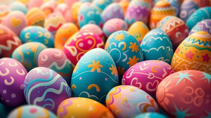 Fototapeta na wymiar Easter eggs closeup, holiday concept