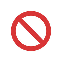 Obraz na płótnie Canvas No sign, ban vector icon, stop symbol, red circle with oblique line.