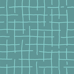 green, white background with texture effect, weave plaid style fine broken lines. Irregular check repeat pattern. Square diagonal shape, grunge noise texture, distortion. Use for overlay, brushes