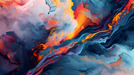 Abstract Painting: Vibrant and dynamic flows of colorful digital artwork, perfect for backgrounds.