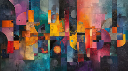 Modern impressionism technique. Wall poster print template. Abstract painting art. Hand drawn by dry brush of paint background texture. Oil painting style generative AI