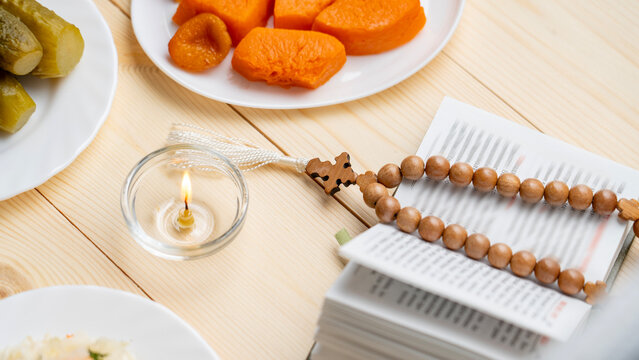 Bible rosary boiled pumpkin, food during lent, Lenten food during the Great Orthodox Lent