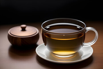 Obraz na płótnie Canvas A cup of aromatic jasmine tea with a floral aroma