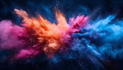 Colorful Explosion of Pink, Orange, and Blue: A Spectacular Splash for the Month of April Generative AI - 718887617