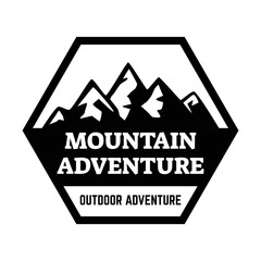 Adventure and outdoor vintage logo template, badge or emblem style. Mountain logo vector design template.