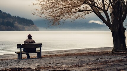 Obraz premium Solitude portrayed in stock photography , Solitude, stock photography