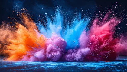 Fotobehang Colorful Explosion of Paint Powder: A Monthly Art Event Inspiration Generative AI © vinod