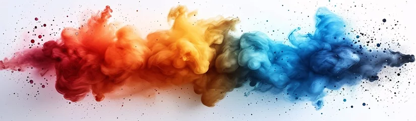 Fotobehang Colorful Smoke Art: A Blend of Fashion and Technology Generative AI © vinod