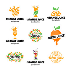 Set of vector juice logos on white background