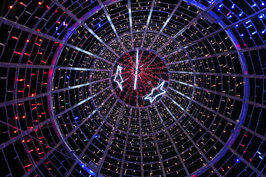 Christmas decoration in the street at night